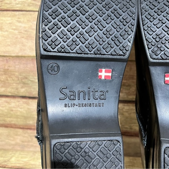 Sanita Black Leather Mules & Clogs - Picture 9 of 9